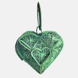 Heart Basket Bag Pink - Straw Bag - Iraca Palm Handbag, Top Handle Purse