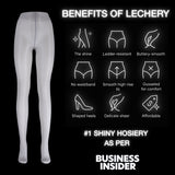 LECHERY® LUSTROUS SILKY SHINY 40 DENIER SEMI-OPAQUE PANTYHOSE TIGHTS • GREY
