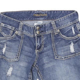 MAURICES Womens Denim Blue Casual Shorts M W28 Distressed Double Button