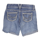 MAURICES Womens Denim Blue Casual Shorts M W28 Distressed Double Button