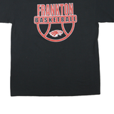 Mens Black Frankton Basketball Graphic T-Shirt L Short Sleeve Crew Neck