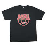 Mens Black Frankton Basketball Graphic T-Shirt L Short Sleeve Crew Neck