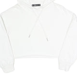 FBSISTER Womens White Pullover Hoodie XS Cropped Cotton Blend Sweatshirt