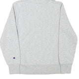 CHAMPION Mens Grey Hoodie S Cotton Blend Pullover Classic Logo Sweatshirt