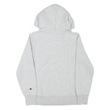 CHAMPION Mens Grey Hoodie S Cotton Blend Pullover Classic Logo Sweatshirt