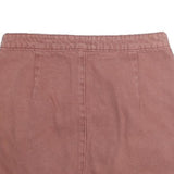 ANGELKISS Womens Pink Mini Cotton Blend Skirt Zip Front Pockets S Casual