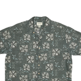 EDDIE BAUER Mens Green Patterned Cotton Blend Shirt XL Casual Short Sleeve