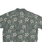 EDDIE BAUER Mens Green Patterned Cotton Blend Shirt XL Casual Short Sleeve