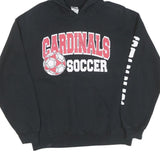 Mens Black Cardinals Soccer Cotton Pullover Hoodie Size M Team Sweatshirt