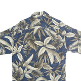 CAMPIA MODA Mens Blue & Cream Tropical Leaf Cotton Shirt S Summer Casual
