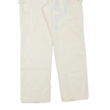 DICKIES Womens Cotton Blend Cream Regular Fit Straight Leg Trousers W34 L30