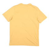 ADIDAS Mens Yellow Cotton Blend T-Shirt S Short Sleeve Crew Neck Logo Print