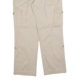 LL BEAN Womens Cotton Blend Beige Relaxed Straight Trousers W30 L30 Cargo Pocket
