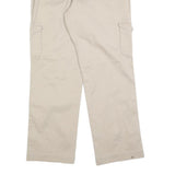 LL BEAN Womens Cotton Blend Beige Relaxed Straight Trousers W30 L30 Cargo Pocket