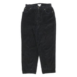 JONES NEW YORK Womens Cotton Blend Black Relaxed Tapered Trousers W28 L26 Casual