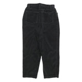 JONES NEW YORK Womens Cotton Blend Black Relaxed Tapered Trousers W28 L26 Casual