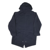 NAUTICA Mens Navy Blue Cotton Blend Parka Jacket XL Plain Zip Hooded