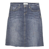 MAURICES Womens Blue Denim Mini Skirt Cotton Blend XL Casual Knee Length Zip