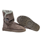 UGG Ankle Boots Grey Leather Womens UK 4