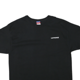 CHAMPION Mens Black XL T-Shirt Short Sleeve Crew Neck Logo Graphic Cotton Blend