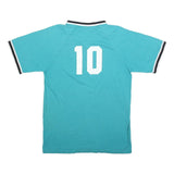 BOMARK Mens Blue & White Classic T-Shirt M Short Sleeve V-Neck Sports Style