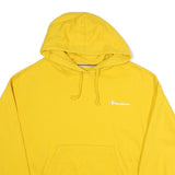CHAMPION Womens Yellow Pullover Hoodie M Classic Logo Cotton Blend