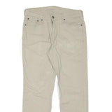 LEVI'S Mens Regular Beige Cotton Blend Trousers W30 L28 Zip Pocket Classic Style