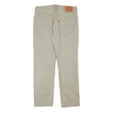 LEVI'S Mens Regular Beige Cotton Blend Trousers W30 L28 Zip Pocket Classic Style
