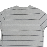 TOMMY HILFIGER Mens Grey & Black Striped T-Shirt L Short Sleeve Crew Neck Casual