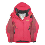 JACK WOLFSKIN Womens Red & Dark Red Outdoor Jacket M Polyester Blend Zip