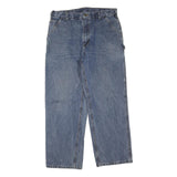 CARHARTT Mens Blue Regular Straight Denim Medium W36 L30 Cotton Blend Zip Jeans