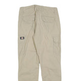 DICKIES Womens Cotton Blend Beige Slim Tapered Trousers W29 L29 Cargo Pockets