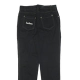 Womens Slim Black Cotton Trousers W30 L28 Zip Closure Plain Fit