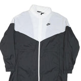 NIKE Womens Black & White Outdoor Jacket M Nylon Colourblock Zip Hooded