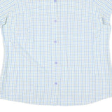 COLUMBIA Womens Blue & Beige Checked Short Sleeve Shirt XL Lightweight Comfort