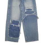 PULSE Womens Jeans Blue Relaxed Wide-Leg Denim Light W30 L28 Distressed
