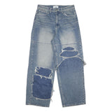 PULSE Womens Jeans Blue Relaxed Wide-Leg Denim Light W30 L28 Distressed