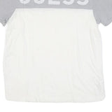 GUESS Mens Grey & White Logo Graphic T-Shirt XL Short Sleeve Crew Neck Casual