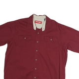 WRANGLER Mens Maroon Casual Cotton Shirt L Button Pocket Classic Fit