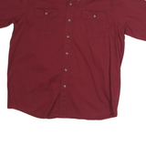 WRANGLER Mens Maroon Casual Cotton Shirt L Button Pocket Classic Fit