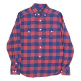 NAUTICA Mens Blue & Red Check Shirt S Classic Fit Button-Down Collar Cotton