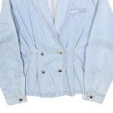 TOGETHER! Womens Blue Denim Jacket M Cotton Button Plain Classic Style