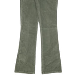 TOMMY HILFIGER Womens Cotton Blend Green Regular Flared Trousers W27 L31