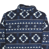 TRULY Mens Blue & White Geometric Button Jacket XL Polyester Casual