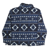 TRULY Mens Blue & White Geometric Button Jacket XL Polyester Casual