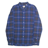 LEVI'S Mens Blue & Red Check Shirt M Casual Cotton Button-Down Long Sleeve