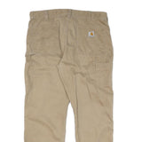 CARHARTT Mens Cotton Beige Regular Fit Straight Leg Trousers W36 L30 Workwear