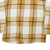 HFX Mens Yellow & White Check Shirt M Long Sleeve Button Closure Cotton Blend