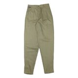 AL MARS Womens Cotton Blend Beige Relaxed Tapered Trousers W25 L32 Stylish