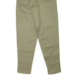 AL MARS Womens Cotton Blend Beige Relaxed Tapered Trousers W25 L32 Stylish